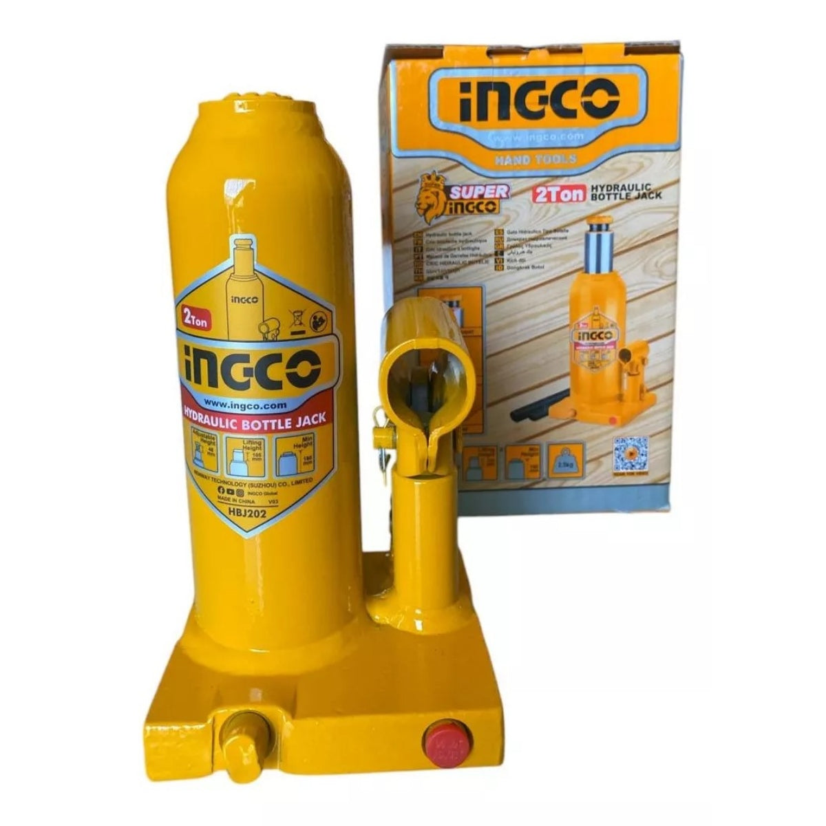 Gata Hidráulica Tipo Botella 2 Ton Ingco HBJ202