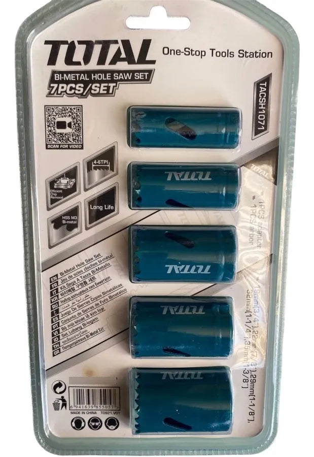 Kit Set Juego Sierra Copa Bi-metal 7 Piezas Total TACSH1071