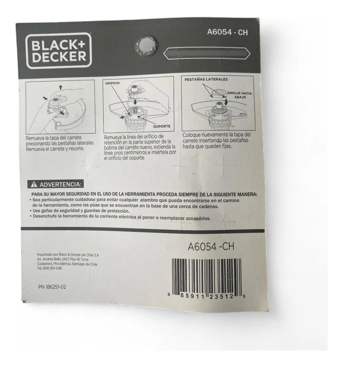 Carrete Repuesto Orilladora Black And A6054-CH Con Hilo Gris
