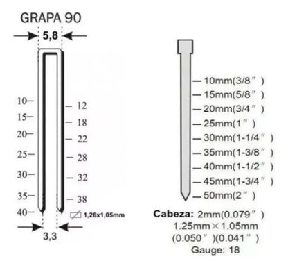 Corchetera Y Clavadora Neumática 2 En 1 Ingco Ga18 (ACN50401)