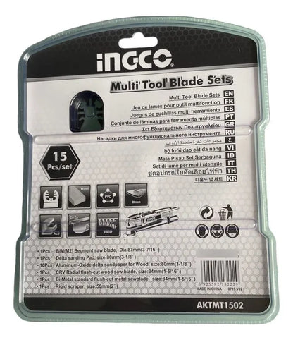 Kit Set Juego Hojas Multifuncional Oscilante 15 Piezas Ingco AKTMT1502