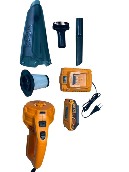 Aspiradora Inalámbrica 20v P/auto+bat+carg Ingco CVLI20126