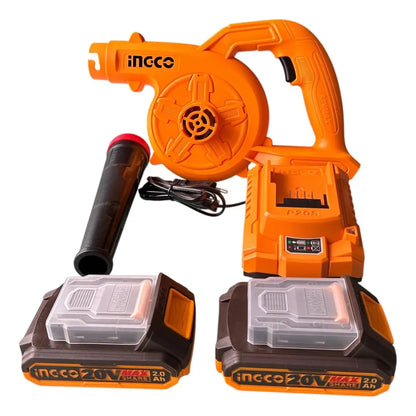 Soplador Inalambrico 20v + 2 Bat + Carg Ingco CABLI200282 Naranja Claro