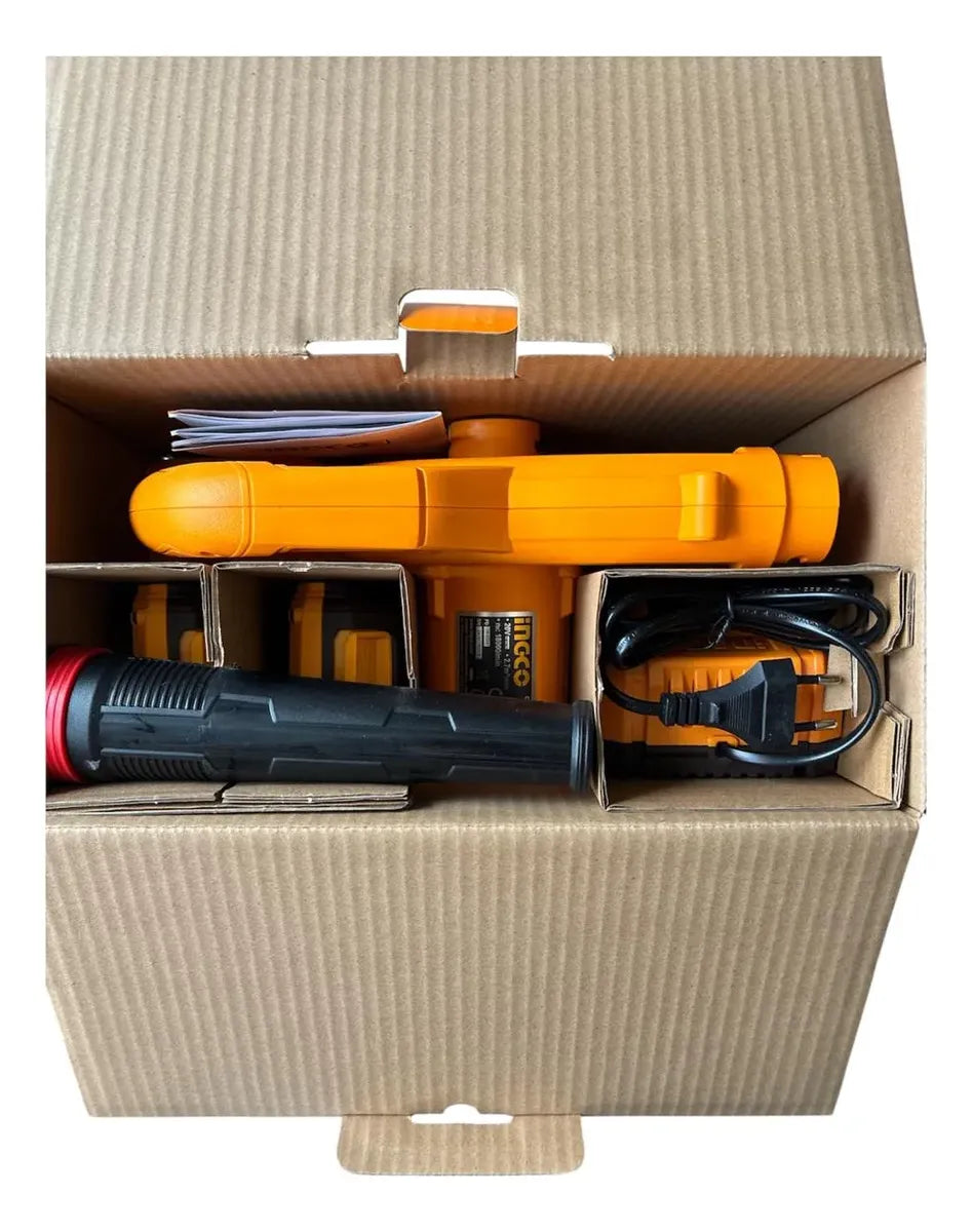 Soplador Inalambrico 20v + 2 Bat + Carg Ingco CABLI200282 Naranja Claro