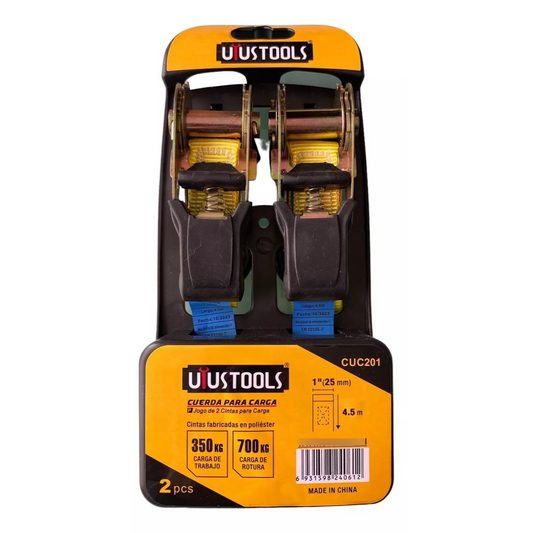 Eslinga Sujeción 350kg 25mm X 4,5m Uyustools Cuc201 (par) Amarillo