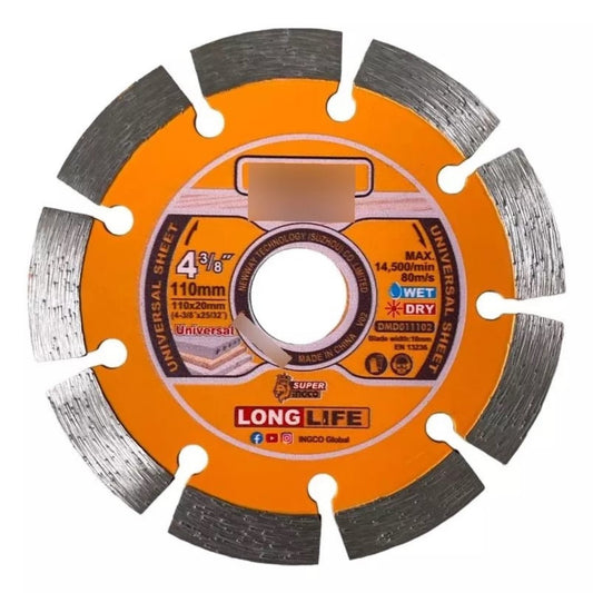 Disco Diamantado Segmentado 110x20mm Ingco DMD011102m