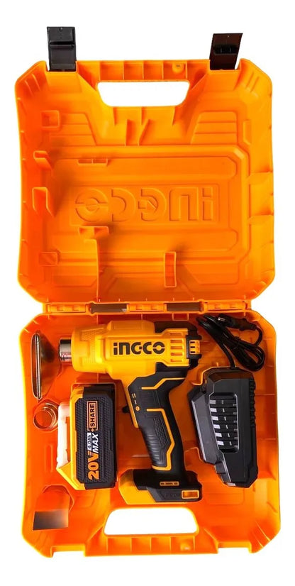 Pistola De Calor Inalambrica Ingco 550ºc HGLI20025 Amarillo