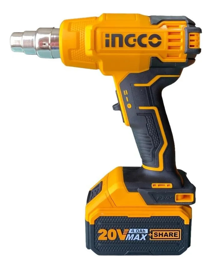 Pistola De Calor Inalambrica Ingco 550ºc HGLI20025 Amarillo