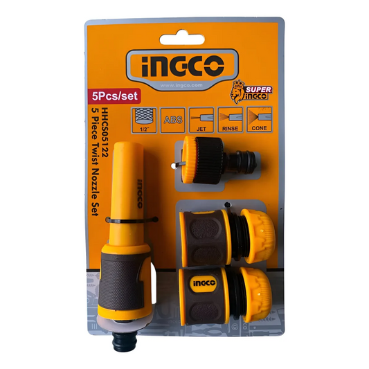 Kit Boquillas Conectores Manguera Riego 5pzs Ingco HHCS05122