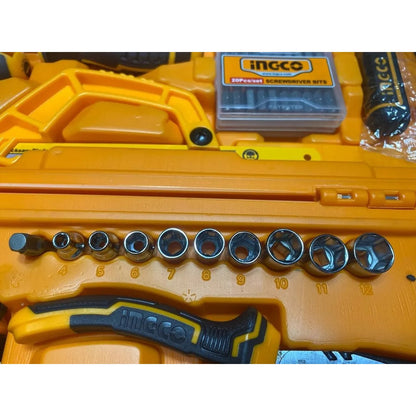 Kit Set 168 Herram Y Accesorios Manuales Ingco HKTHP21681 Naranja