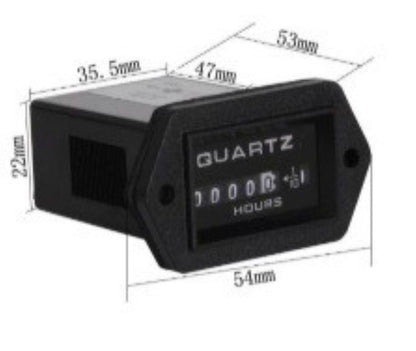 Horometro Rectangular 12-36 Vdc Para Maquinaria Y Vehículos Negro