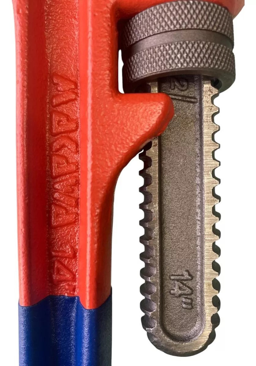 Llave Inglesa Stillson Profesional 14 Pulg Makawa MK-006 Rojo, Azul