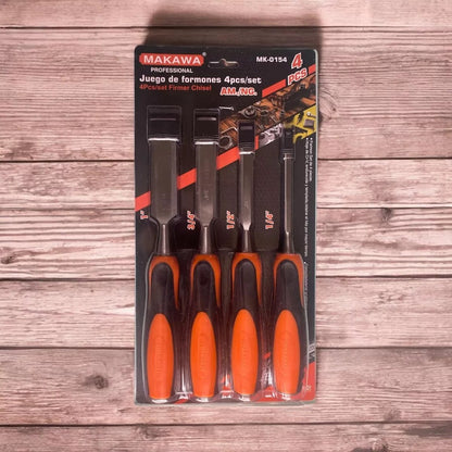 Set Juego 4 Formones Para Madera Cr-v Makawa MK0154
