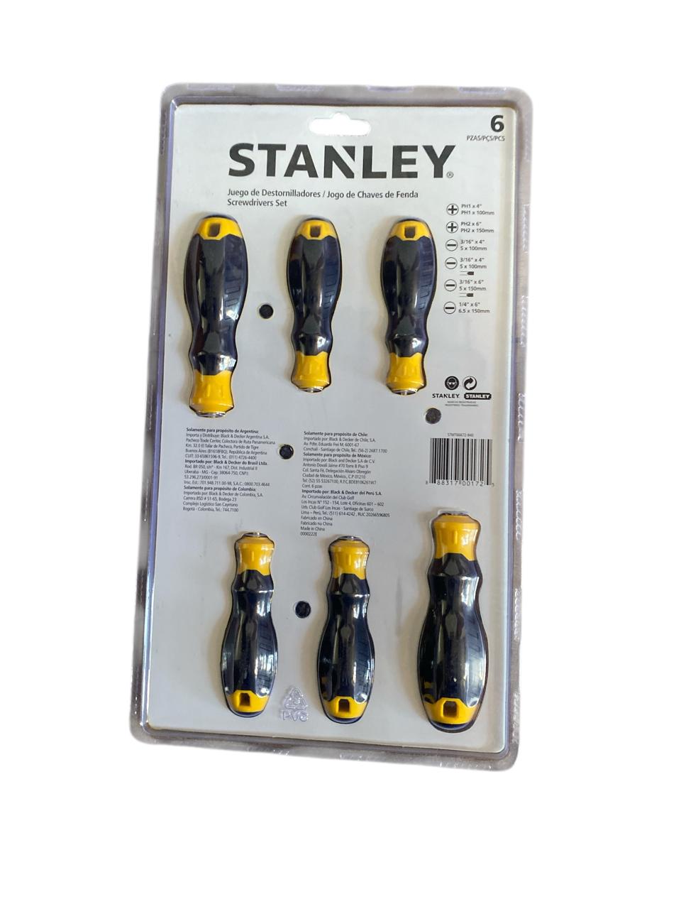 Set Juego 6 Pzs Destornilladores Stanley STMT66672-840