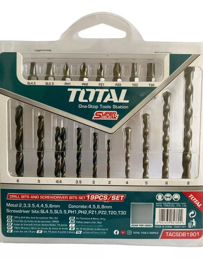 Juego Brocas Y Puntas 19pcs Total TACSDB1901