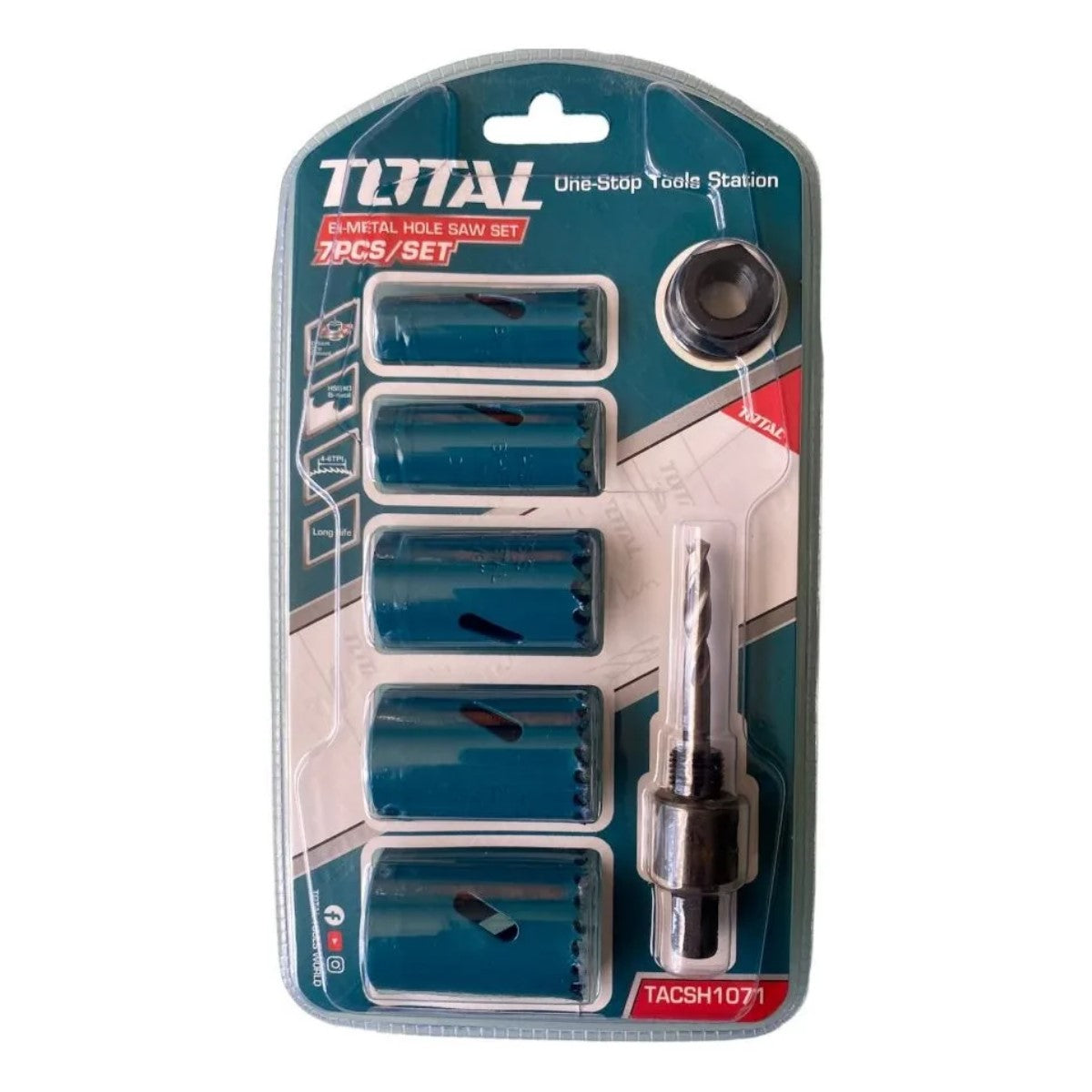 Kit Set Juego Sierra Copa Bi-metal 7 Piezas Total TACSH1071