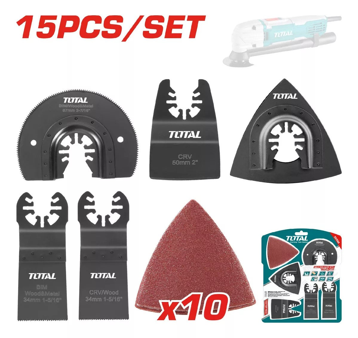 Set Kit Hojas Multifuncional 15 Piezas Total TAKTMT1502