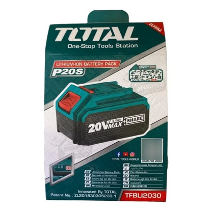 Bateria Litio-ion 20v 3.0ah P20s Total TFBLI2030