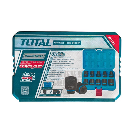 Set dados cortos llave Impacto cuadrante media pulgada 10 Pzs Total THISTD12101