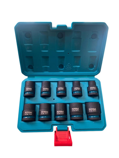 Set dados cortos llave Impacto cuadrante media pulgada 10 Pzs Total THISTD12101