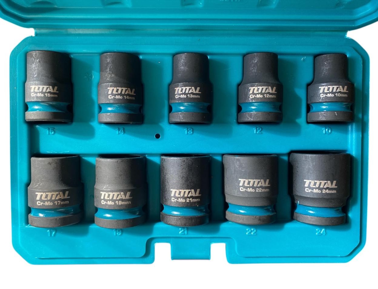 Set dados cortos llave Impacto cuadrante media pulgada 10 Pzs Total THISTD12101