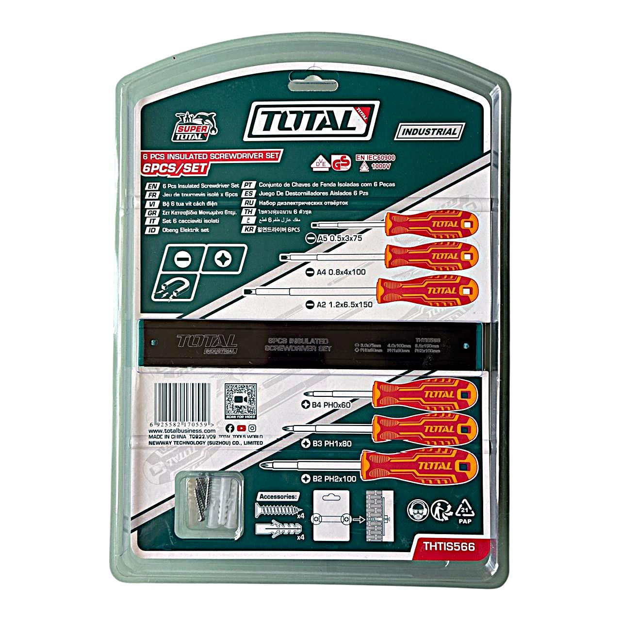 Set Destornilladores Eléctricos Aislado 6pcs Total THTIS566