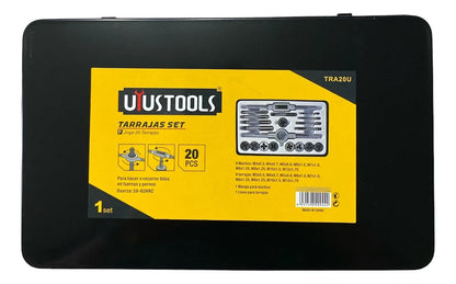 Set 20 Pcs Machos Y Terrajas Milimétricas Uyustools TRA20U - Plateado
