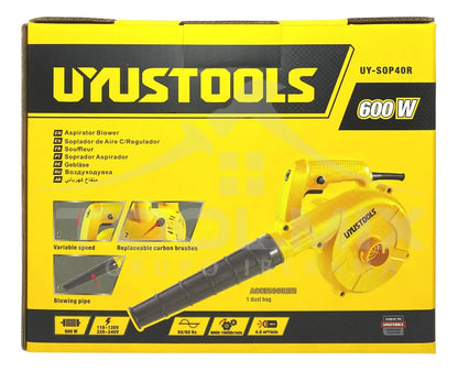 Sopladora Aspiradora 600w 7 Velocidades Uyustool Color Amarillo UY-SOP40R