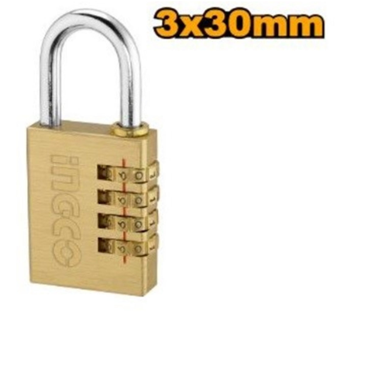 Candado De Bronce De 3 Dígitos 30mm Ingco DBCK0303