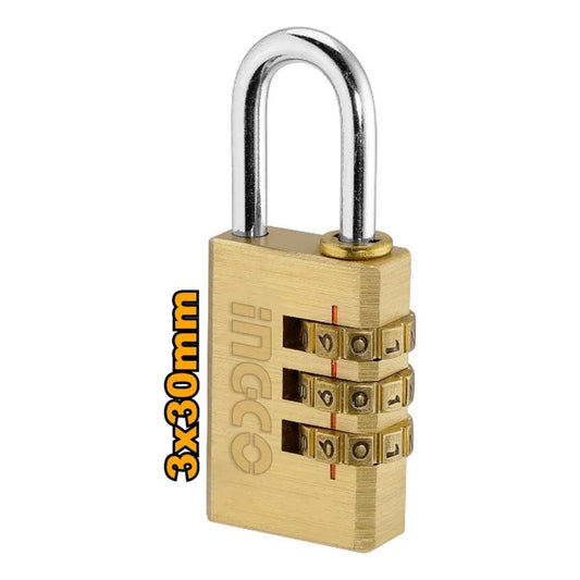 Candado De Bronce De 3 Dígitos 30mm Ingco DBCK0303