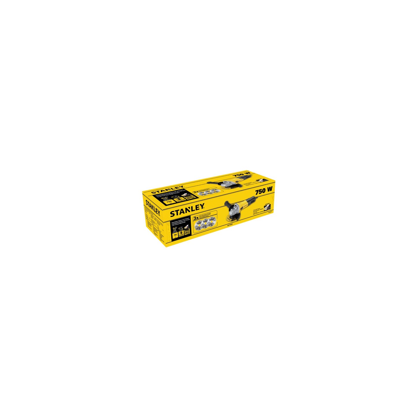 Esmeril Angular Stanley SG7115V10-B2C 4 1/2 850w +10 Discos Amarillo